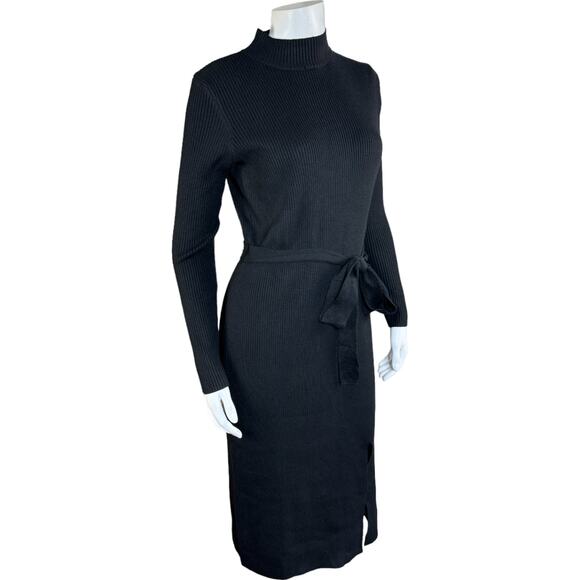BEAUTIFUL by Lawrence Zarian Mock Neck Sweater Dress Black XS Petite - Picture 7 of 11